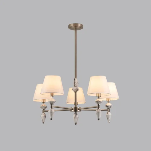 Люстра на штанге Vermont 8274/5 Lumion белая на 5 ламп, основание никель в стиле классический фото 5