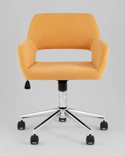 Стул офисный ROSS, рогожка, желтый УТ000039437 Stool Group, жёлтый/рогожка, ножки/металл/хром, размеры - *840**** фото 2
