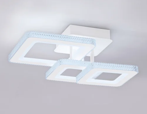 Люстра потолочная LED с пультом FA8877 Ambrella light белая на 1 лампа, основание белое в стиле современный хай-тек с пультом фото 4
