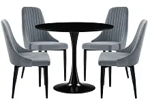 Обеденная группа Телма gray / black 528368 Woodville на 1 , основание в стиле современный Обеденная группа Телма gray / black 528368 Woodville на 1 , основание в стиле современный