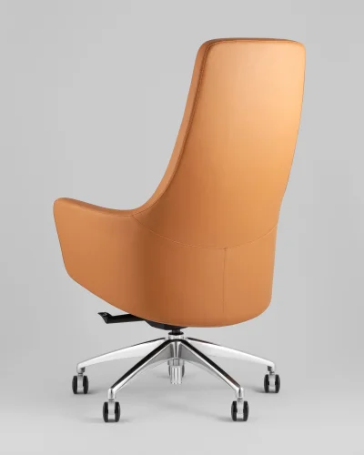 Кресло руководителя TopChairs Ferris, коричневое УТ000039421 Stool Group, коричневый/экокожа, ножки/металл/хром, размеры - *1280**** фото 5