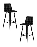 Набор 2 шт Стул барный DOBRIN NICOLE (черные матовые ножки, черная экокожа (P-01)) цвет сиденья черная экокожа (P-01), черные матовые ножки Dobrin, чёрный/экокожа, ножки/металл/, размеры - *1050**** Набор 2 шт Стул барный DOBRIN NICOLE (черные матовые ножки, черная экокожа (P-01)) цвет сиденья черная экокожа (P-01), черные матовые ножки Dobrin, чёрный/экокожа, ножки/металл/, размеры - *1050****