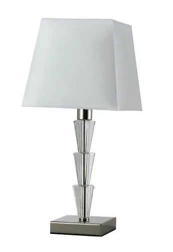 Настольная лампа MARSELA LG1 NICKEL Crystal Lux белая 1 лампа, основание никель металл стекло в стиле современный 