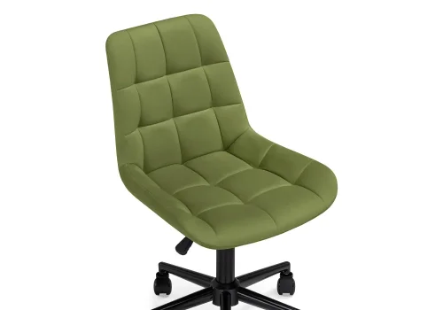 Компьютерное кресло Честер черный / зеленый 572580 Woodville, зелёный/велюр, ножки/металл/чёрный, размеры - *920***490*600 фото 6