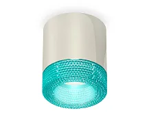 Светильник накладной Techno spot XS7405005 Ambrella light голубой серебряный 1 лампа, основание серебряное в стиле современный хай-тек круглый