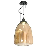 Светильник подвесной LSP-8500 Lussole янтарный 1 лампа, основание чёрное в стиле современный 