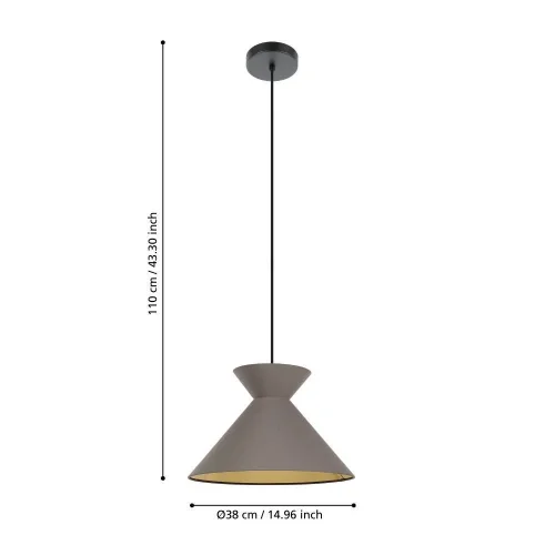Светильник подвесной Nastasia 900347 Eglo коричневый 1 лампа, основание латунь в стиле современный  фото 3