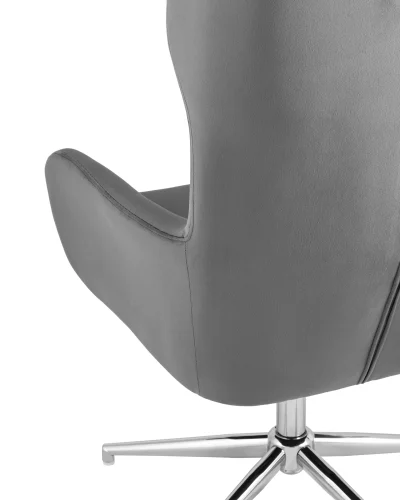 Кресло Артис регулируемое, серый УТ000034975 Stool Group, серый/велюр, ножки/металл/серебристый, размеры - ****655*680мм фото 7