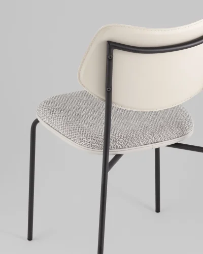Стул полубарный Casey, серый, с серой экокожей УТ000039577 Stool Group, серый/рогожка, ножки/металл/чёрный, размеры - ***** фото 6