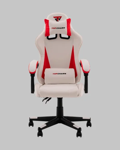 Кресло спортивное TopChairs Phantom, бело-красный УТ000039471 Stool Group, белый/экокожа, ножки/полимер/чёрный, размеры - 1170*1270**** фото 2
