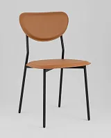 Стул обеденный Minnie, коричневый УТ000039221 Stool Group, коричневый/экокожа, ножки/металл/чёрный, размеры - *****