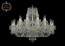 Люстра подвесная хрустальная 11.26.16+8.300.Gd.B Bohemia Art Classic прозрачная на 24 лампы, основание золотое в стиле классический 