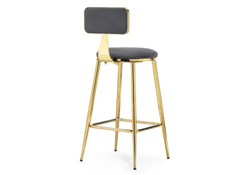 Полубарный стул Persi dark gray / gold 15678 Woodville, серый/велюр, ножки/металл/, размеры - *880***380*470 фото 4