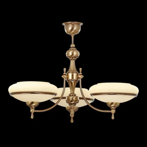 Люстра подвесная San Marino SAN-ZW-3(P) Kutek бежевая на 3 лампы, основание бронзовое в стиле классический фото 3