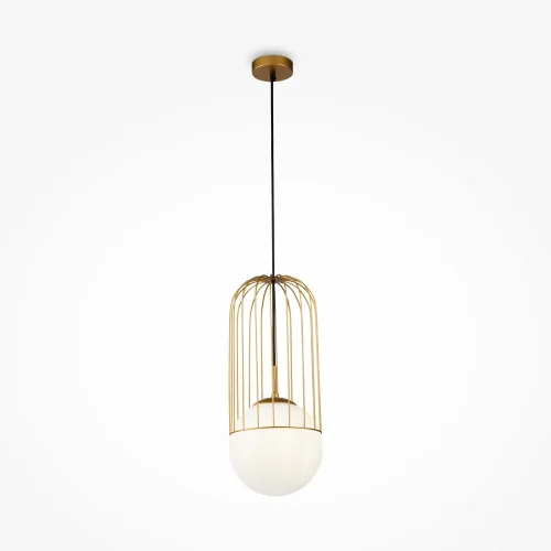 Светильник подвесной Telford P363PL-01G Maytoni белый золотой на 1 лампу, основание золотое в стиле современный фото 2