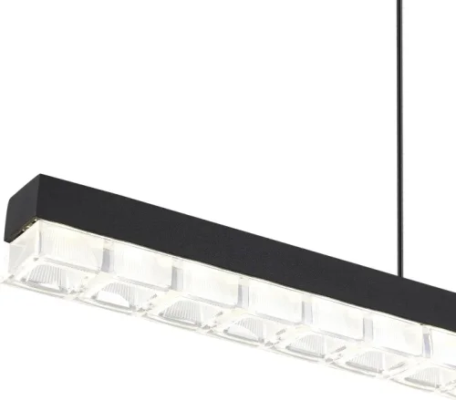 Светильник подвесной LED Euclidics SL1018.423.01 ST-Luce прозрачный на 1 лампу, основание чёрное в стиле хай-тек линейный фото 3