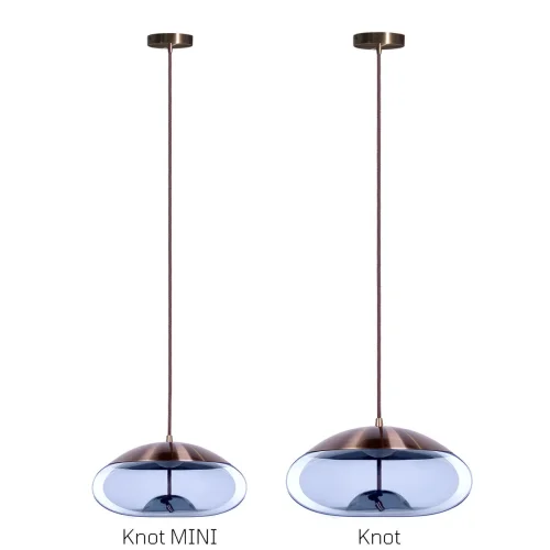 Светильник подвесной LED Knot 8133-D mini LOFT IT голубой 1 лампа, основание медь в стиле модерн  фото 6