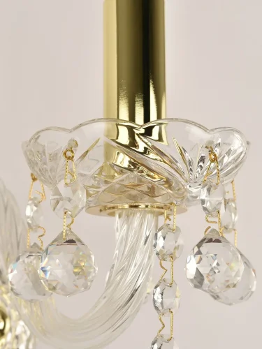 Бра 108B/3/165 G Bohemia Ivele Crystal без плафона на 3 лампы, основание золотое прозрачное в стиле классический balls фото 3