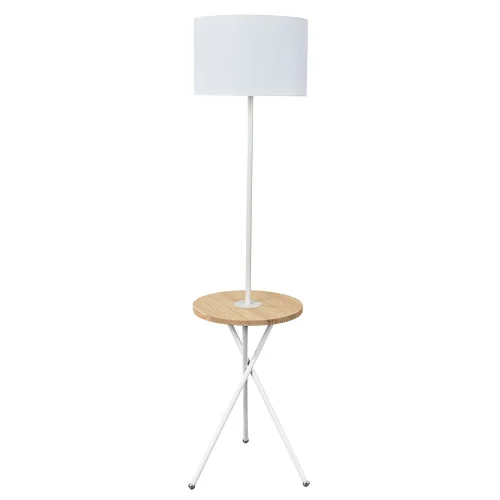 Торшер Combo A2070PN-1WH Arte Lamp со столиком на треноге белый на 1 лампу, основание белое в стиле кантри современный 
