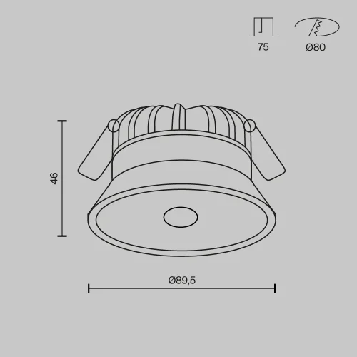 Светильник точечный LED Okno DL055-8W3K-SEN-W Maytoni белый на 1 лампу, основание белое в стиле хай-тек современный круглый фото 6