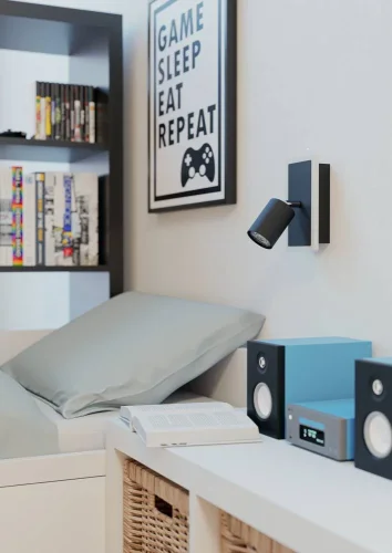 Бра LED Rimbocchi 901634 Eglo чёрный на 1 лампу, основание чёрное в стиле современный фото 5 Бра LED Rimbocchi 901634 Eglo чёрный на 1 лампу, основание чёрное в стиле современный фото 5