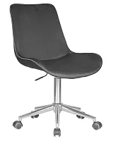 Кресло офисное 9518-LM DORA, цвет сиденья серый (1922-19), цвет основания хромированная сталь Dobrin, серый/велюр, ножки/металл/хром, размеры - 840*990***600*600