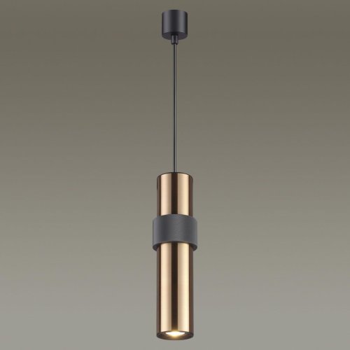 Светильник подвесной Afra 4739/5L Odeon Light чёрный золотой 1 лампа, основание чёрное в стиле хай-тек современный трубочки фото 2