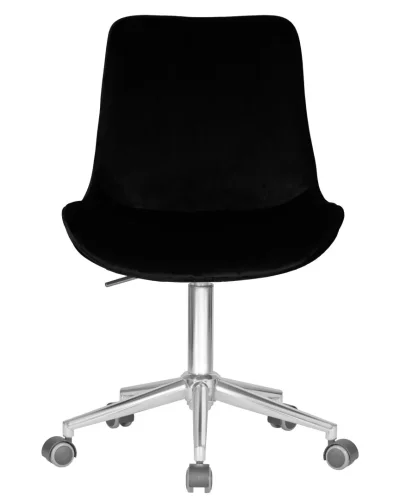Кресло офисное 9518-LM DORA, цвет сиденья черный (1922-21), цвет основания хромированная сталь Dobrin, чёрный/велюр, ножки/металл/хром, размеры - 840*990***600*600 фото 6