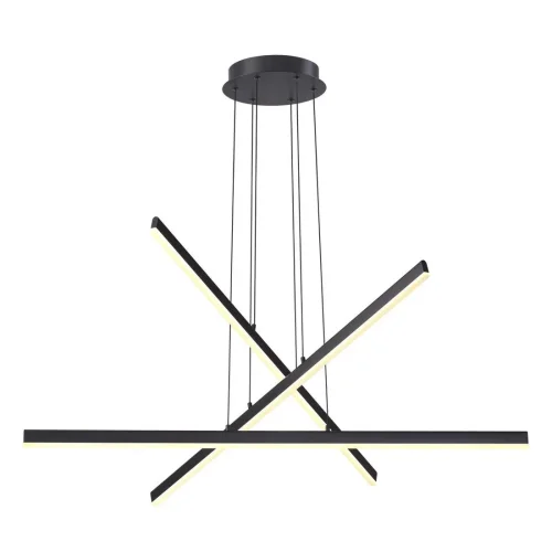 Светильник подвесной LED Rudy 3890/48L Odeon Light чёрный на 1 лампу, основание чёрное в стиле современный хай-тек линейный