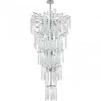 Люстра каскадная Milano-4 23416.800-1600.28.G9.A.5D CR Arte Milano прозрачная на 28 ламп, основание хром в стиле флористика современный ветви