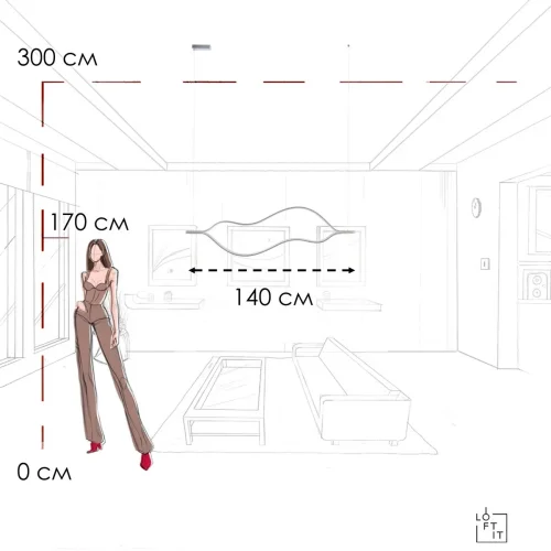 Светильник подвесной LED Tape Light 10403/1400 SN LOFT IT никель на 1 лампу, основание никель в стиле современный минимализм фото 9