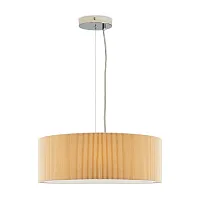 Светильник подвесной Pleating FR5434PL-03BG Freya бежевый на 3 лампы, основание хром в стиле современный кантри 