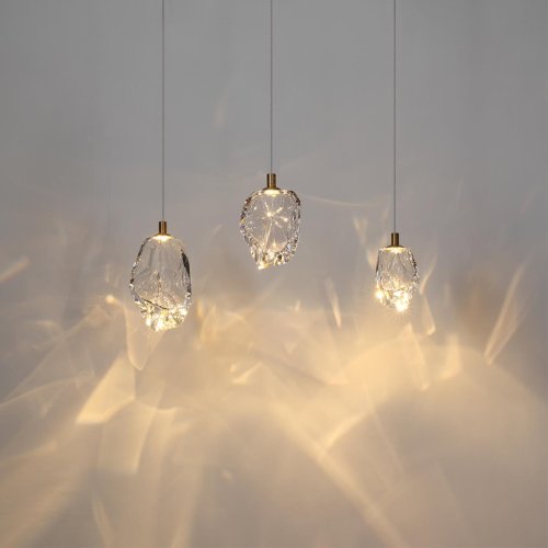 Светильник подвесной LED Gemme 7114/4LC Odeon Light прозрачный на 1 лампу, основание бронзовое в стиле классический современный выдувное фото 3