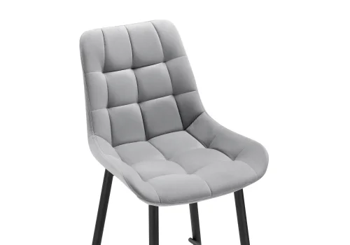 Полубарный стул Алст К светло-серый / черный 502124 Woodville, серый/велюр, ножки/металл/чёрный, размеры - ****500*580 фото 5