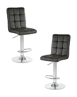 Стул барный набор 2 шт. SET-2 5009-LM KRUGER, цвет сиденья черный, цвет основания хром Dobrin, /экокожа, ножки/металл/хром, размеры - 1000*1220***410*560