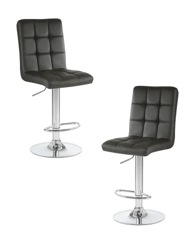 Стул барный набор 2 шт. SET-2 5009-LM KRUGER, цвет сиденья черный, цвет основания хром Dobrin, /экокожа, ножки/металл/хром, размеры - 1000*1220***410*560 Стул барный набор 2 шт. SET-2 5009-LM KRUGER, цвет сиденья черный, цвет основания хром Dobrin, /экокожа, ножки/металл/хром, размеры - 1000*1220***410*560
