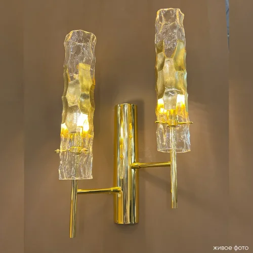 Бра PRIMAVERA AP2 GOLD Crystal Lux прозрачный на 2 лампы, основание золотое в стиле современный фото 4