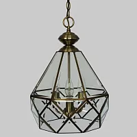 Люстра подвесная Витра-1 CL442130 Citilux прозрачная на 3 лампы, основание бронзовое в стиле замковый кантри 