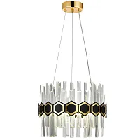 Люстра подвесная LED LAMPS 81320 Natali Kovaltseva прозрачная на 1 лампа, основание золотое в стиле классический 