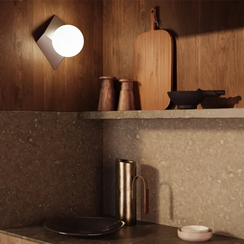 Бра MOD445WL-01PT Cubeo Maytoni белый на 1 лампу, основание платина в стиле современный шар фото 2