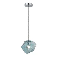 Светильник подвесной Portici SL1175.113.01 ST-Luce голубой 1 лампа, основание хром в стиле современный выдувное