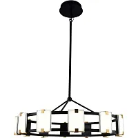 Люстра на штанге LED Crown 2043/02/12P Stilfort прозрачная на 12 ламп, основание чёрное в стиле современный 