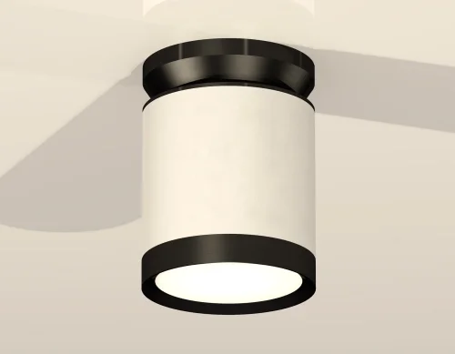 Светильник накладной XS8141020 Ambrella light белый 1 лампа, основание чёрное в стиле хай-тек круглый фото 2