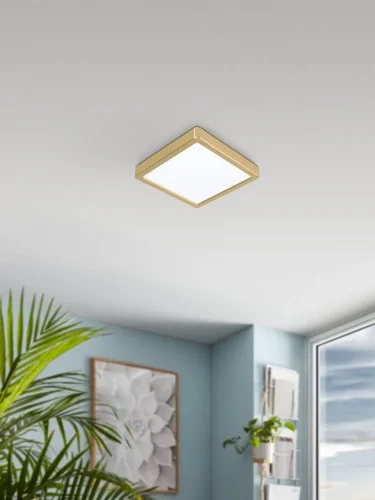 Светильник потолочный LED Fueva 5 900183 Eglo белый 1 лампа, основание матовое латунь в стиле современный квадраты фото 2