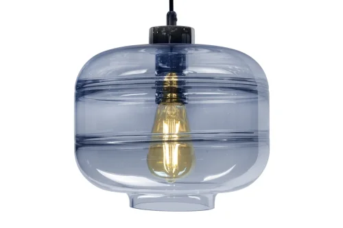 Светильник подвесной Like AP9035-1 BU iLamp голубой 1 лампа, основание хром в стиле современный лофт выдувное фото 3