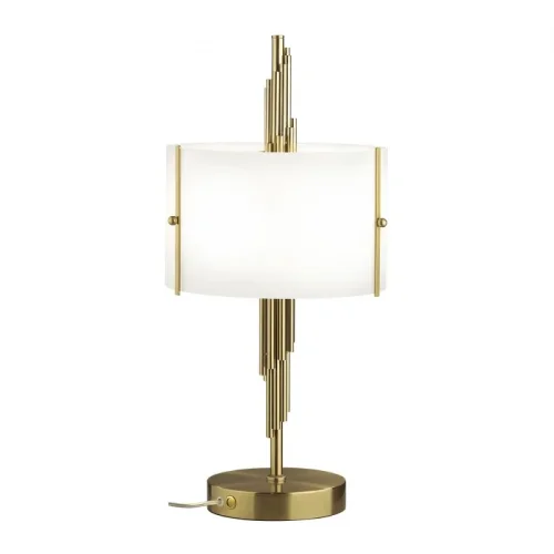 Настольная лампа Margaret 5415/2T Odeon Light белая 2 лампы, основание бронзовое металл в стиле арт-деко 