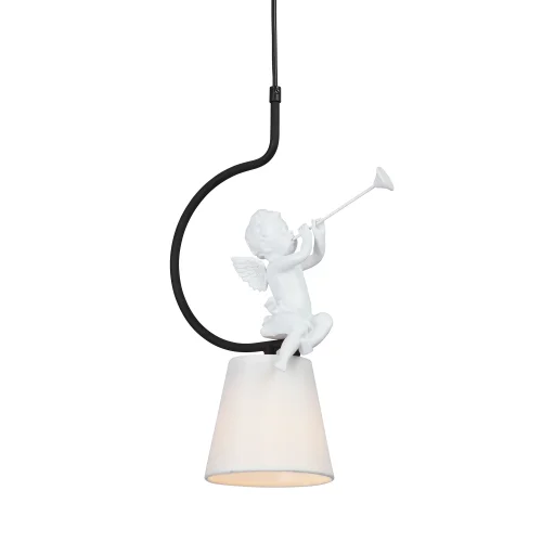 Светильник подвесной V2972-1/1S Vitaluce белый 1 лампа, основание чёрное в стиле современный ангел фото 4