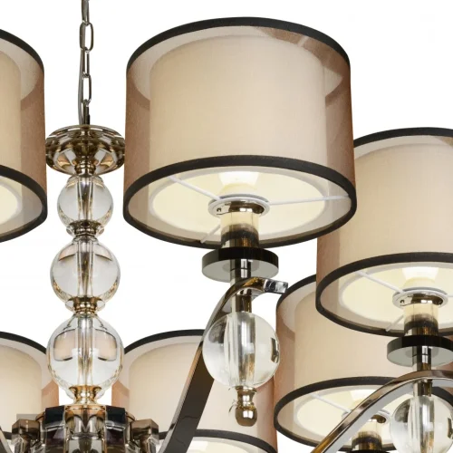 Люстра подвесная Malibu P2335-8 nic iLamp коричневая на 8 ламп, основание никель в стиле современный американский фото 4