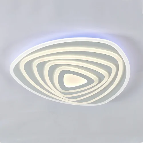 Люстра потолочная LED с пультом Триест Смарт CL737A35E Citilux белая на 1 лампа, основание белое в стиле современный хай-тек с пультом яндекс алиса голосовое управление фото 2