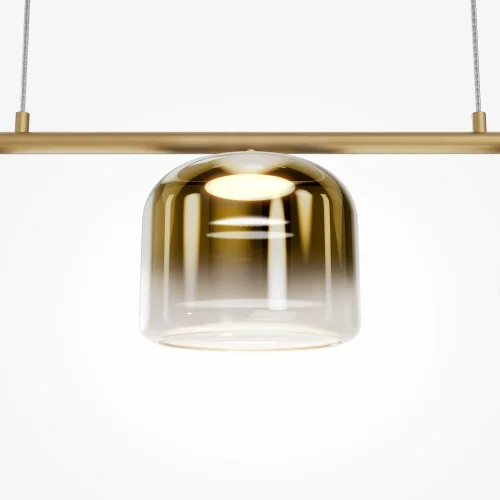 Светильник подвесной LED Spirito MOD286PL-L12G3K Maytoni золотой на 3 лампы, основание золотое в стиле современный линейный фото 2